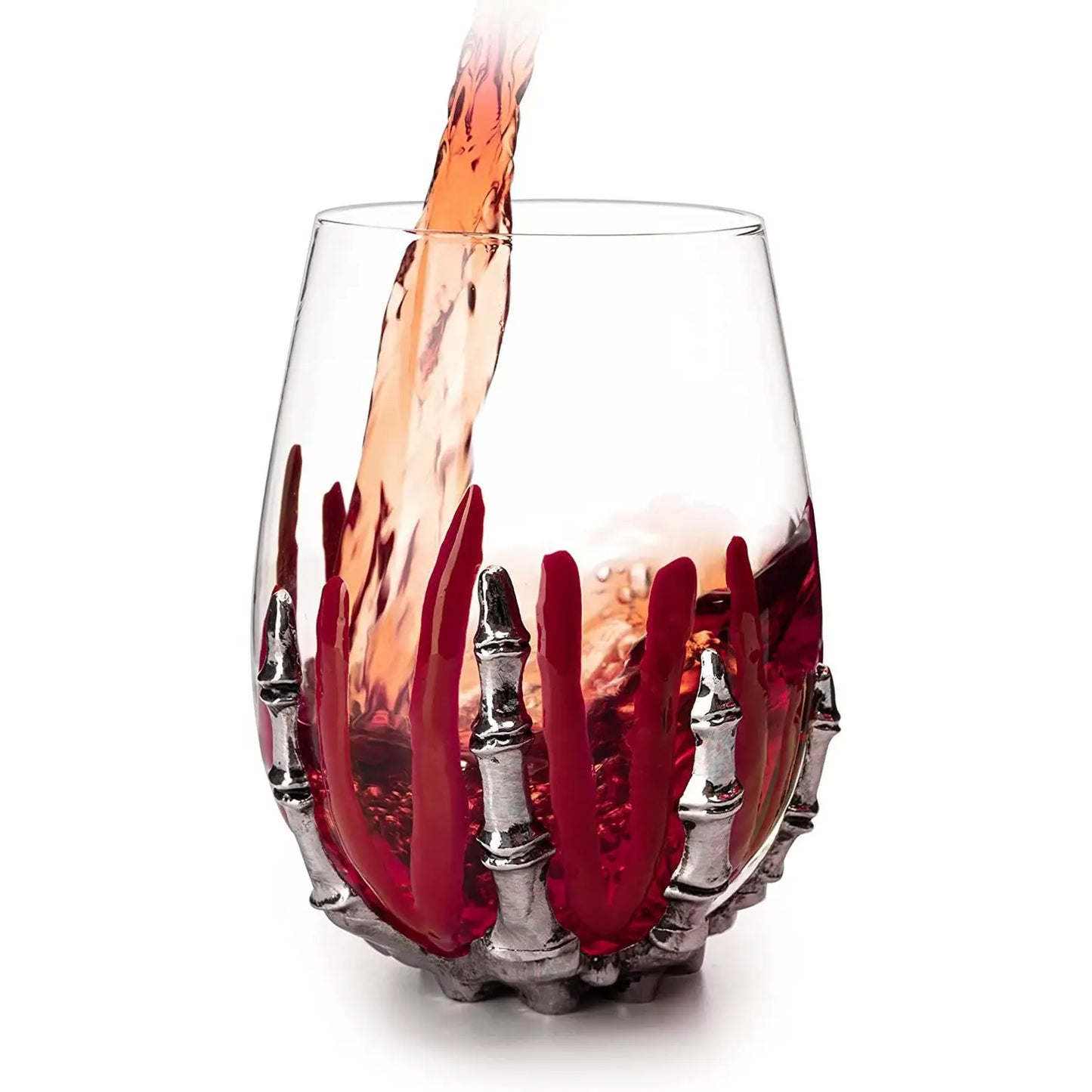 Bloody Skeleton Hand Wine Glass