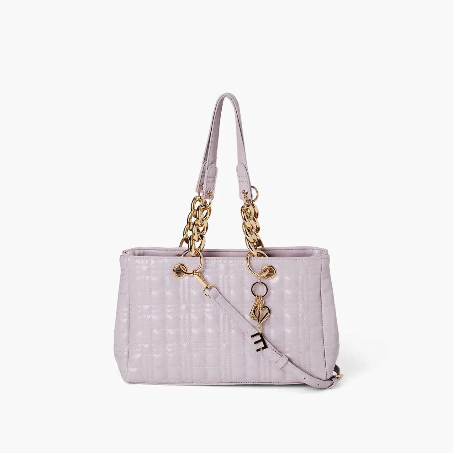 LOVE Washed Vegan Leather Satchel Purse Lilac