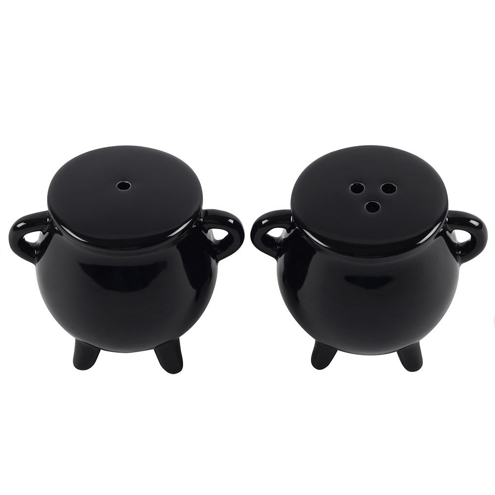 Gothic Halloween Cauldron Cruet Salt and Pepper Set
