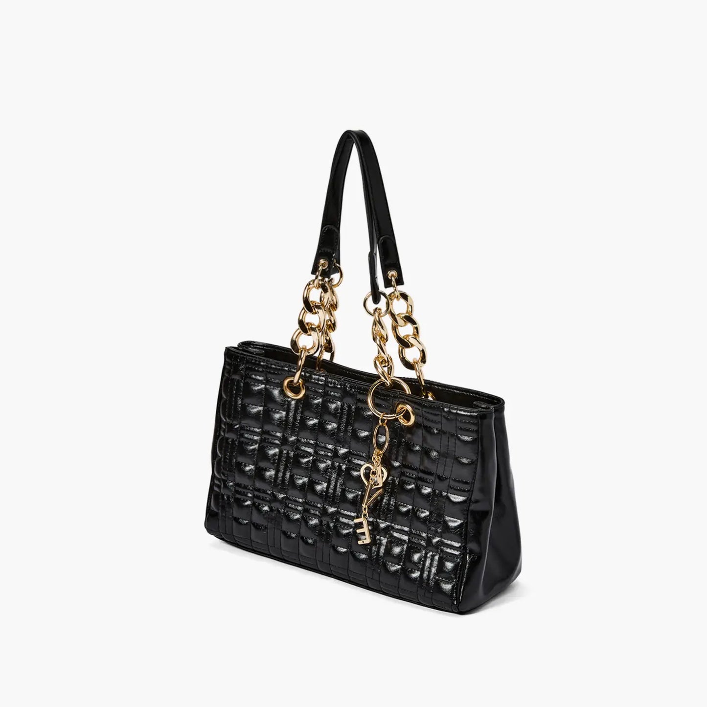 LOVE Washed Vegan Leather Satchel Purse Black