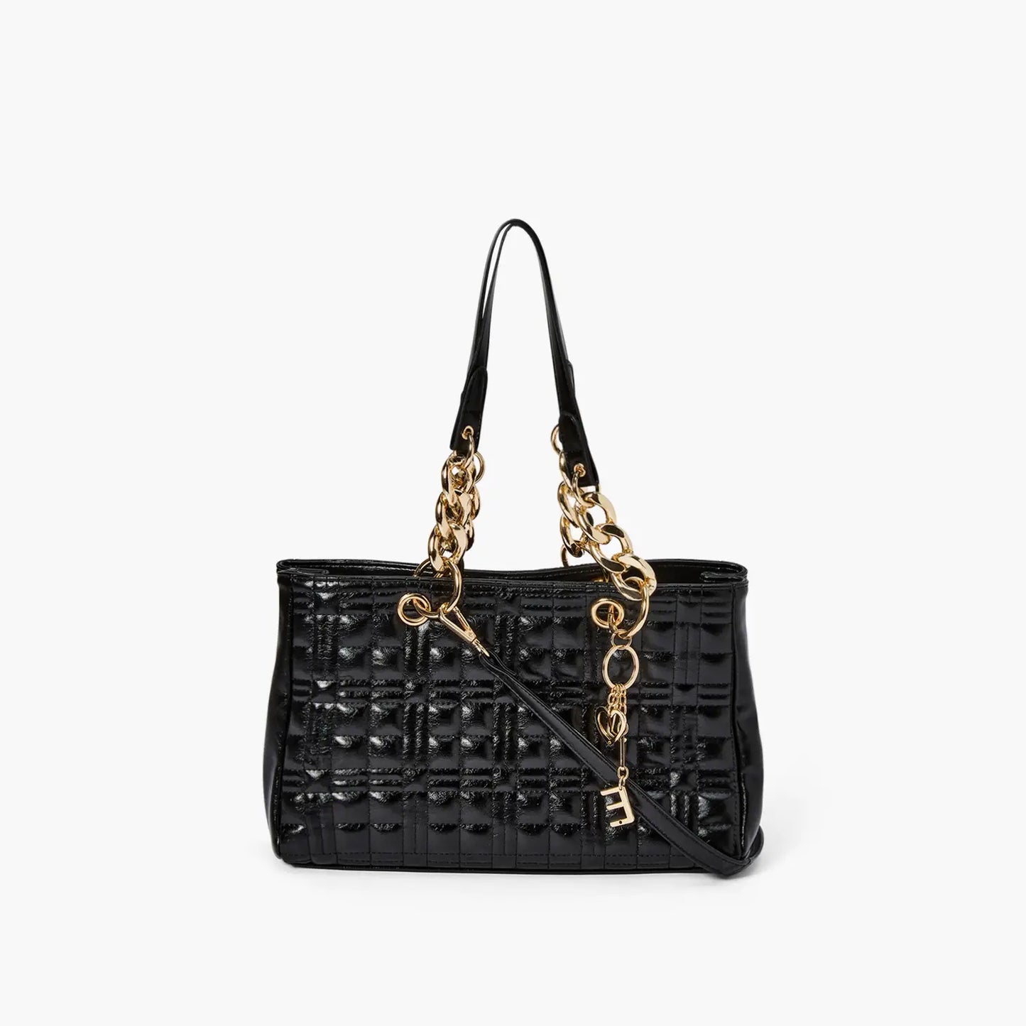 LOVE Washed Vegan Leather Satchel Purse Black