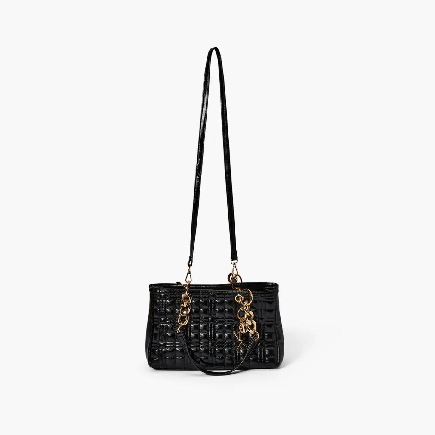 LOVE Washed Vegan Leather Satchel Purse Black