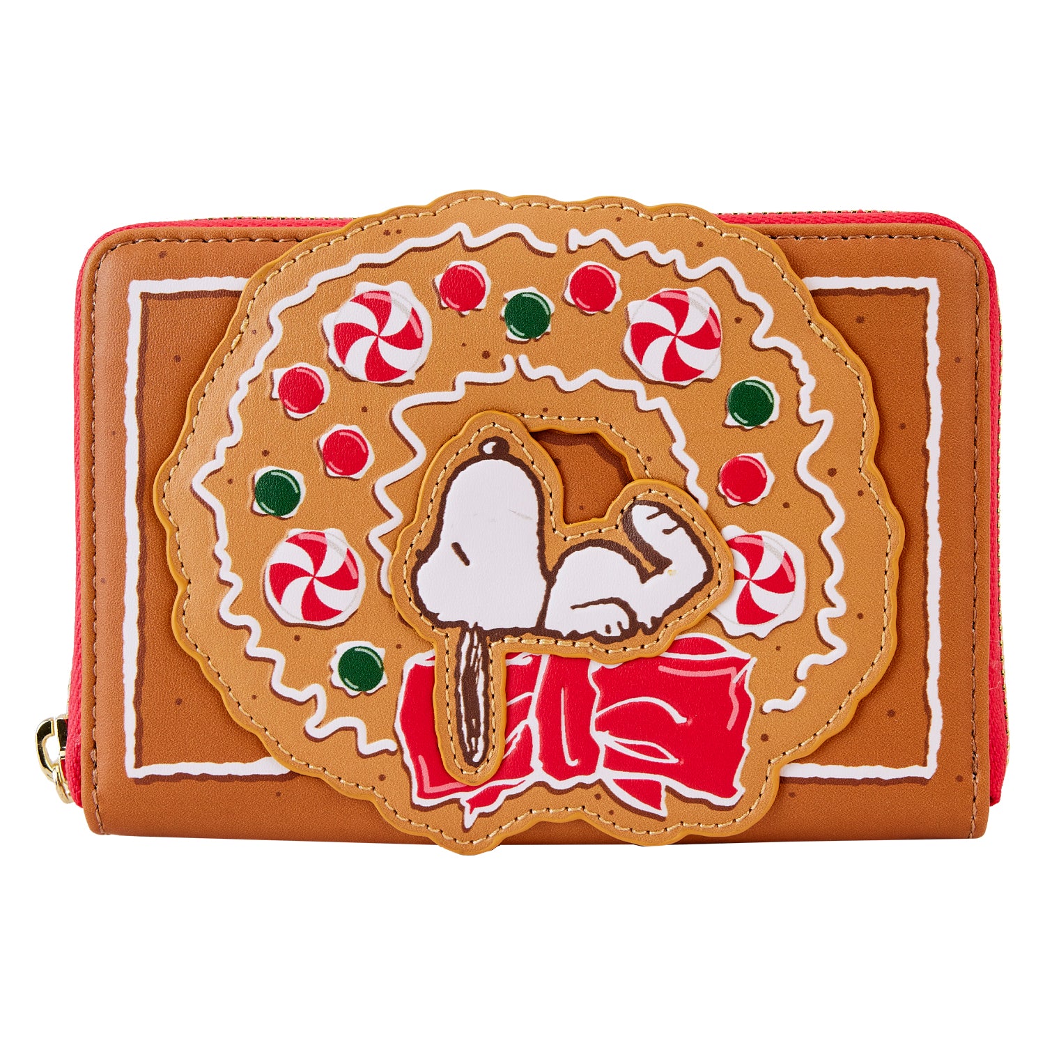 Loungefly Peanuts Snoopy Gingerbread Wreath Scented Zip-Around