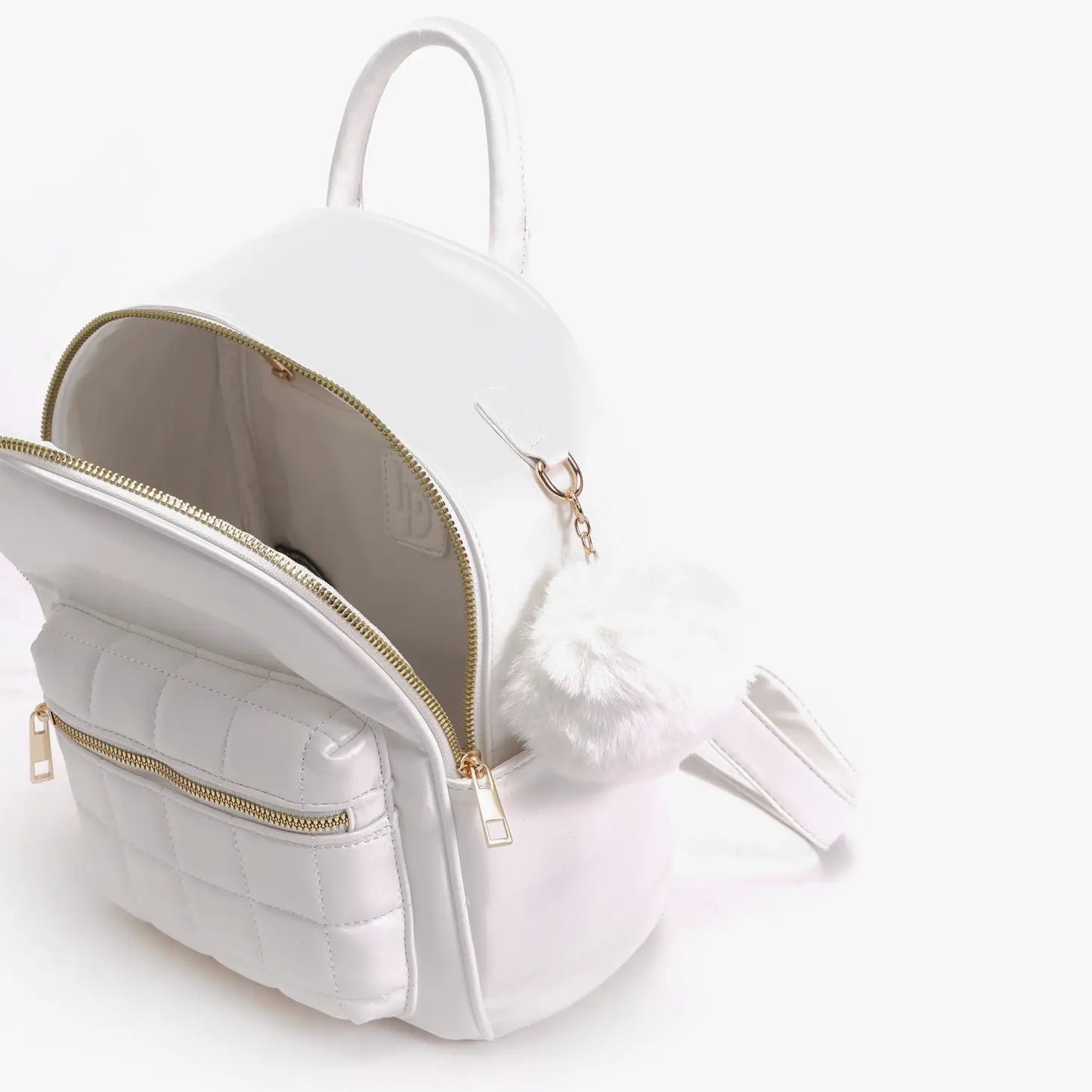 Unity Quilted Front Pocket Mini Backpack White