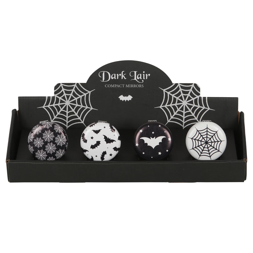 Gothic Bat and Spiderweb Compact Mirror
