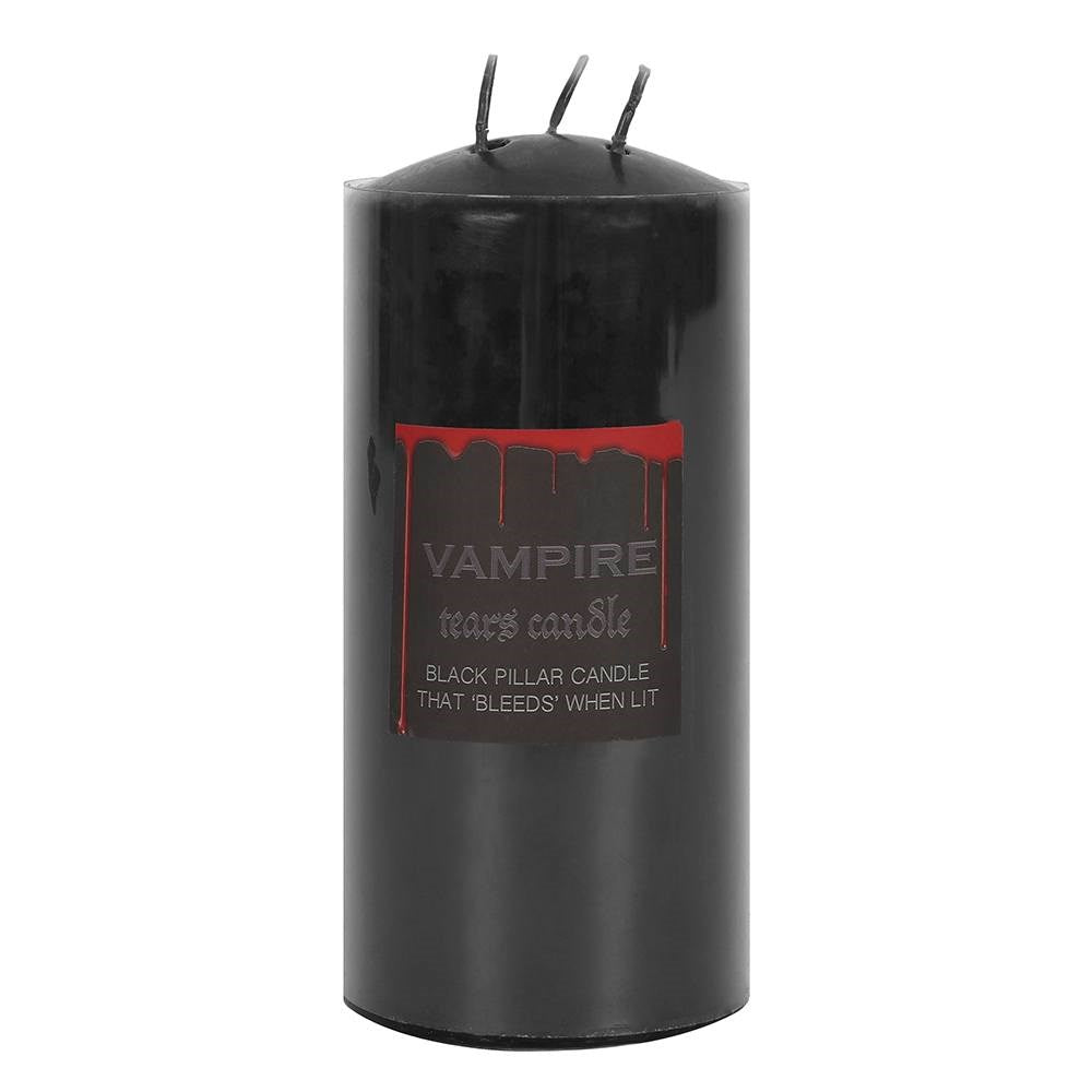 5" Vampire Tears Pillars Candle Black And Red