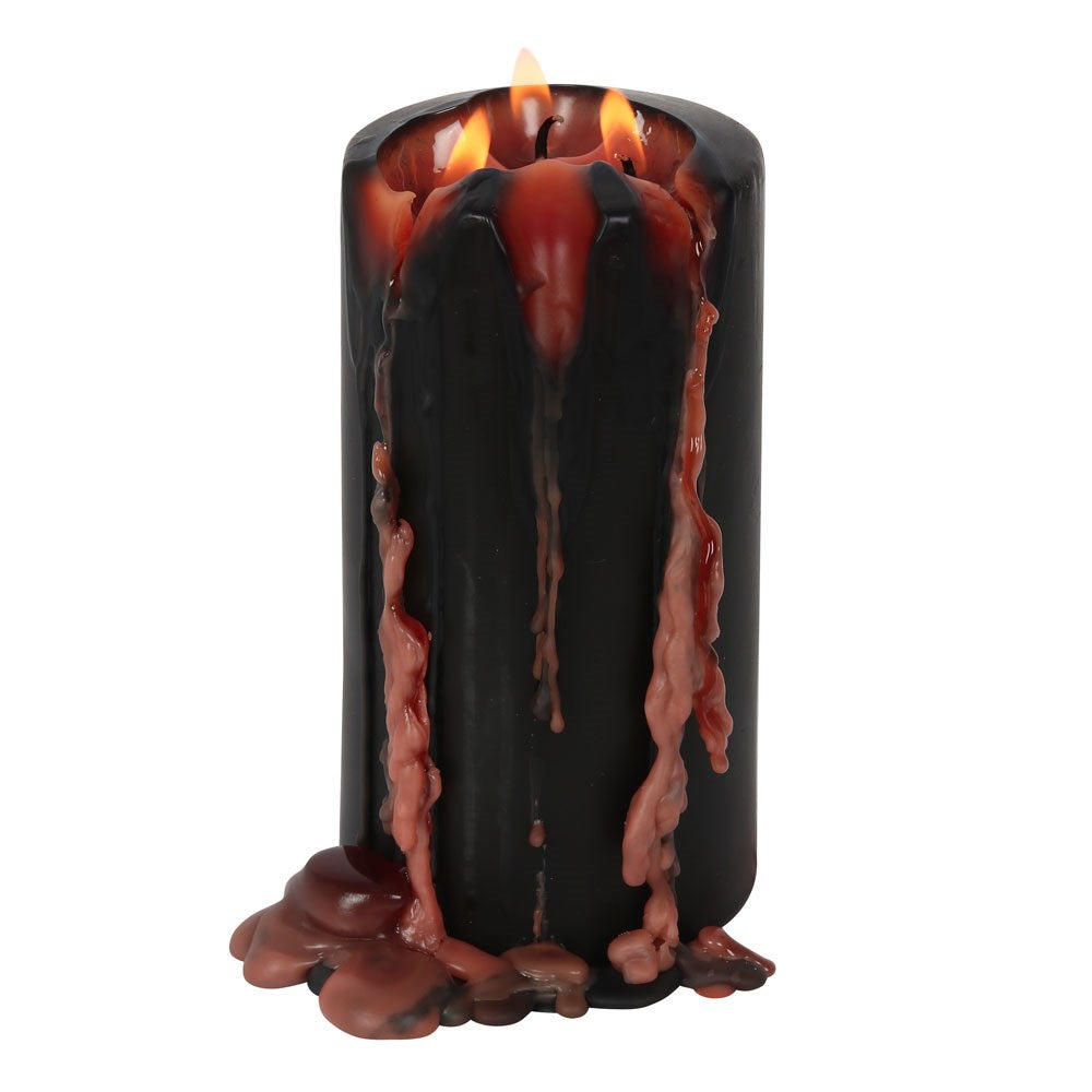 5" Vampire Tears Pillars Candle Black And Red