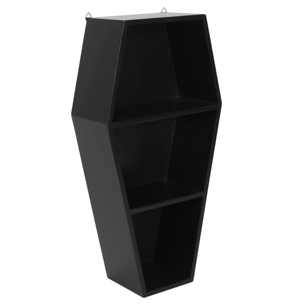 Gothic Halloween Coffin Shaped Wall Shelf