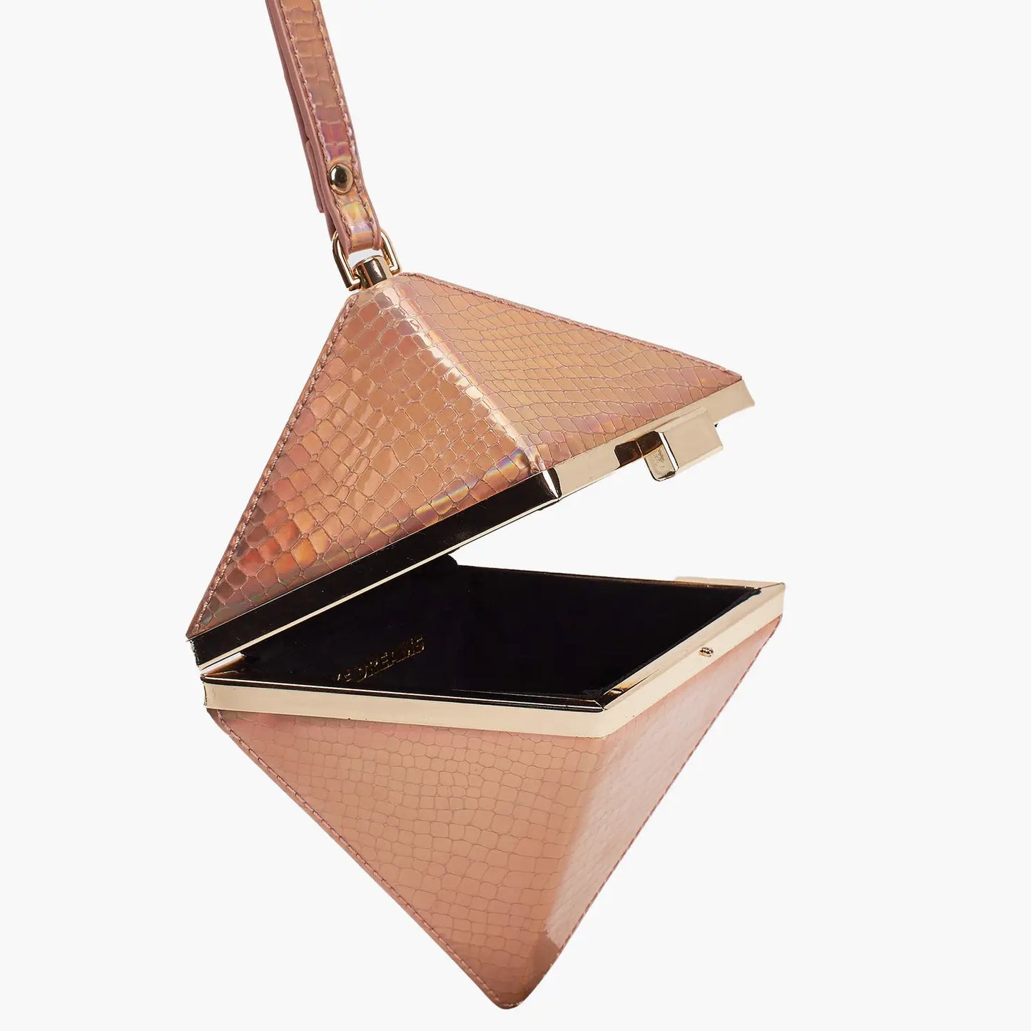 Faux Leather Diamond Evening Clutch Purse Blush