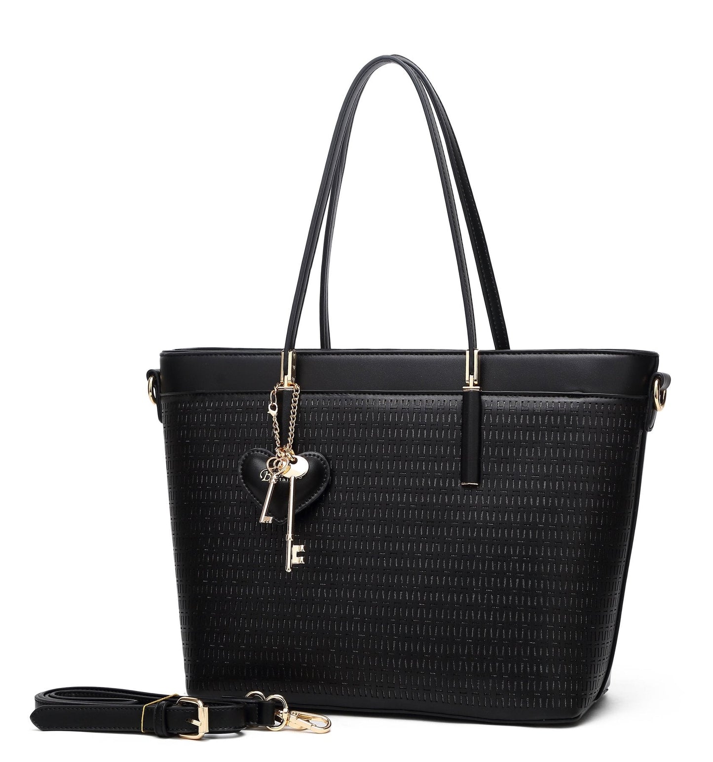 Sacred Love Crystal Large Tote Handbag Black