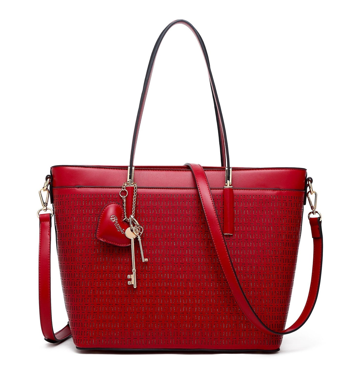 Sacred Love Crystal Large Tote Handbag Red