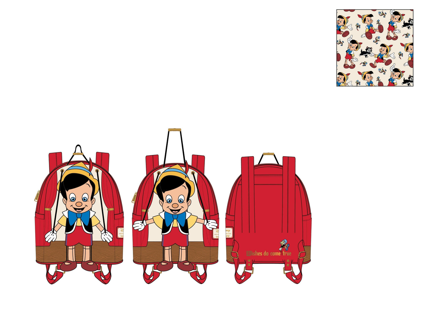 Loungefly Disney Pinocchio Marionette Mini Backpack