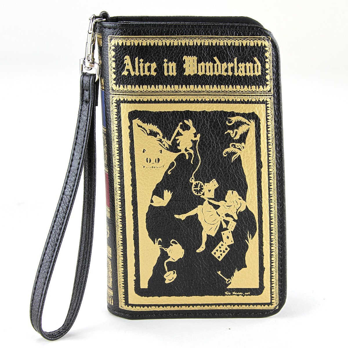 Alice In Wonderland Book Wallet With Wrist Strap