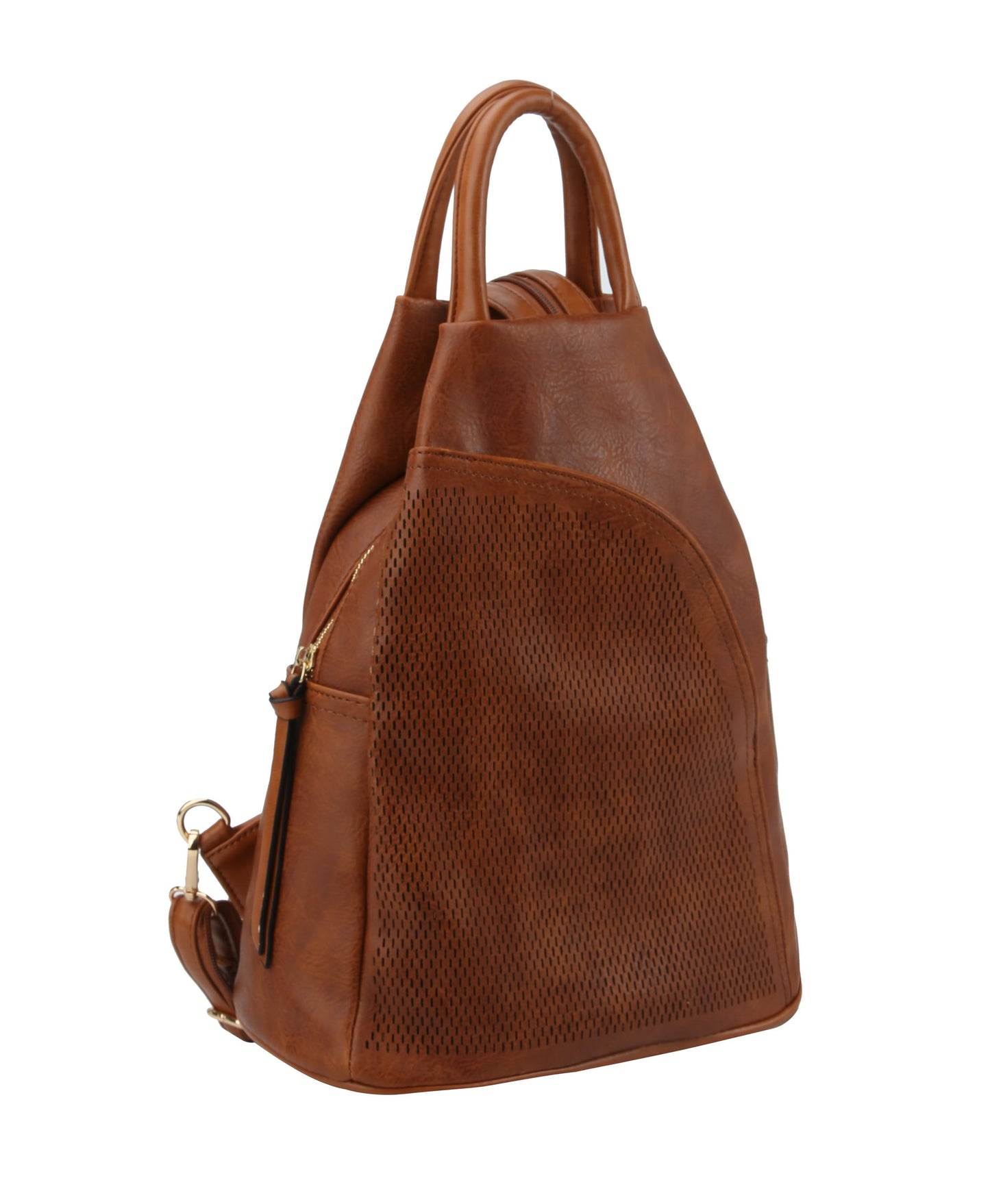 Jane Triangle Backpack Purse Brown