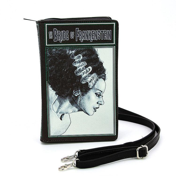 Bride Of Frankenstein Book Clutch & Crossbody Purse Black