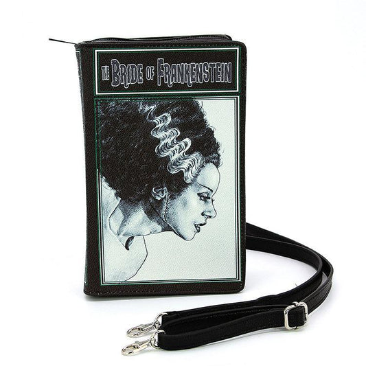 Bride Of Frankenstein Book Clutch & Crossbody Purse Black