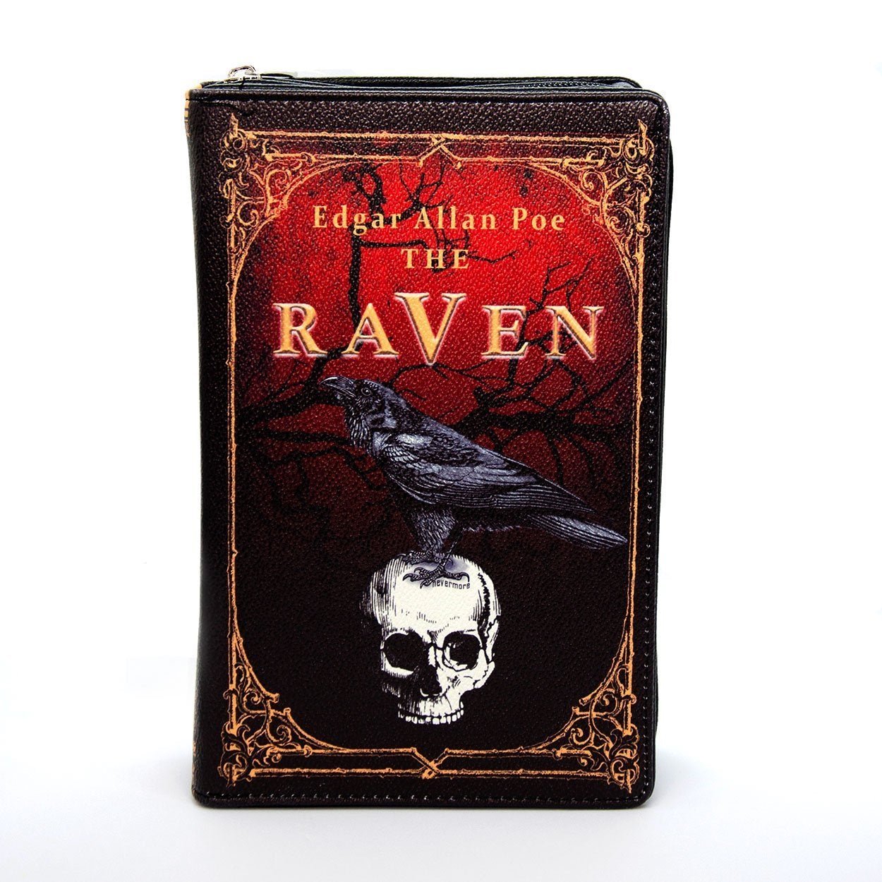 The Raven by: Edgar Allen Poe Clutch & Crossbody Black