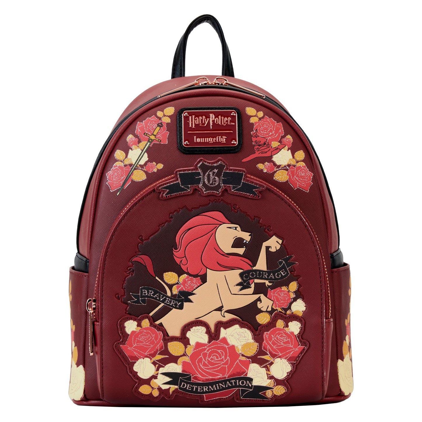 Loungefly Harry Potter Gryffindor House Floral Tattoo Mini Backpack