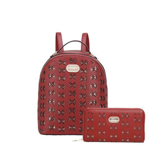 Ellie Crystal Backpack Purse Red