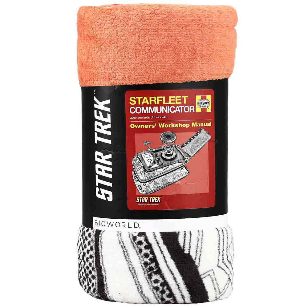 Bioworld Star Trek Starfleet Communicator Owners Manual Digital Fleece Throw Blanket