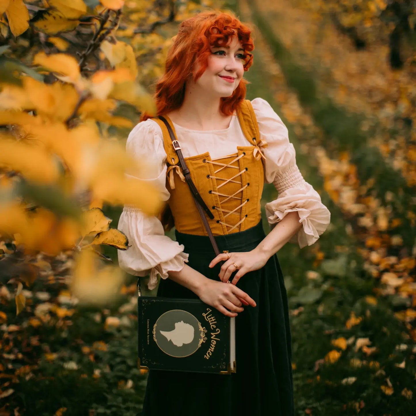 Well Read Little Women Green Book Crossbody Purse Large Bag