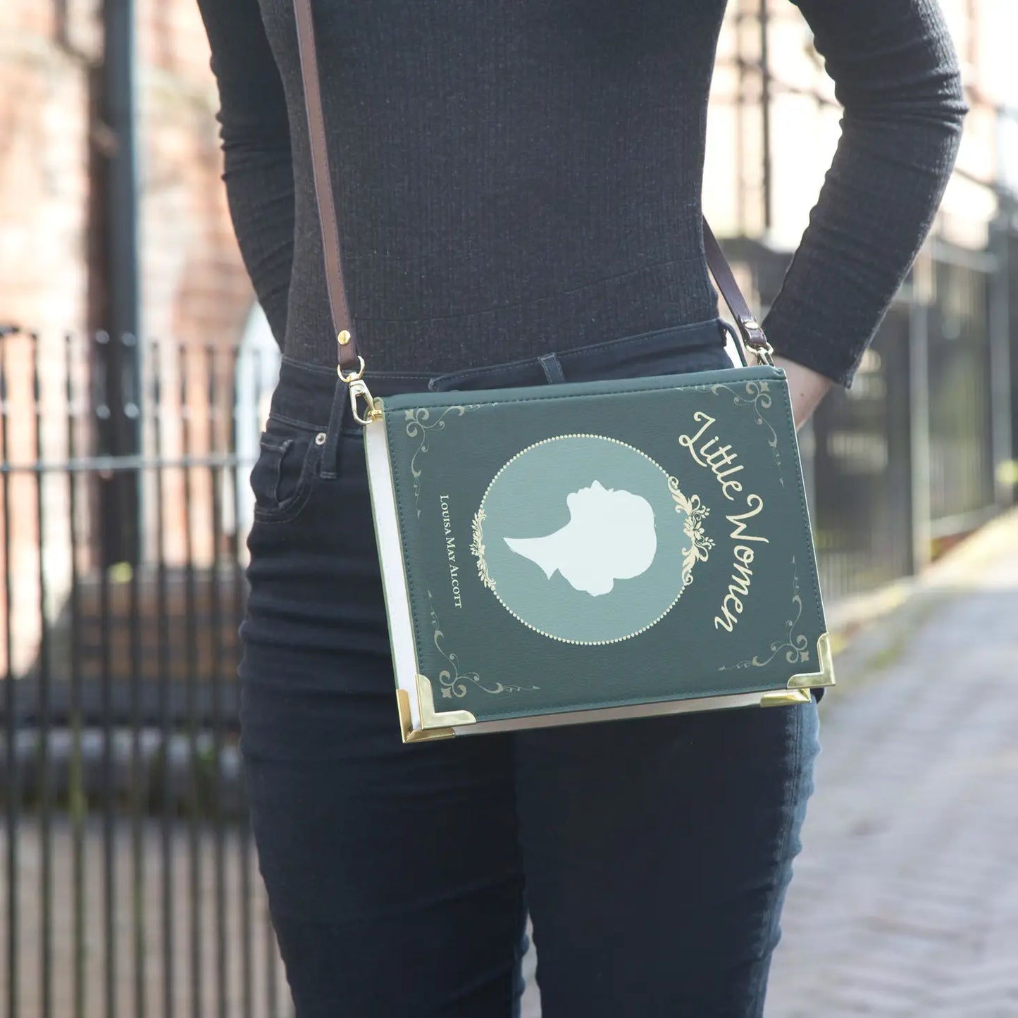 Well Read Little Women Green Book Crossbody Purse Small Bag