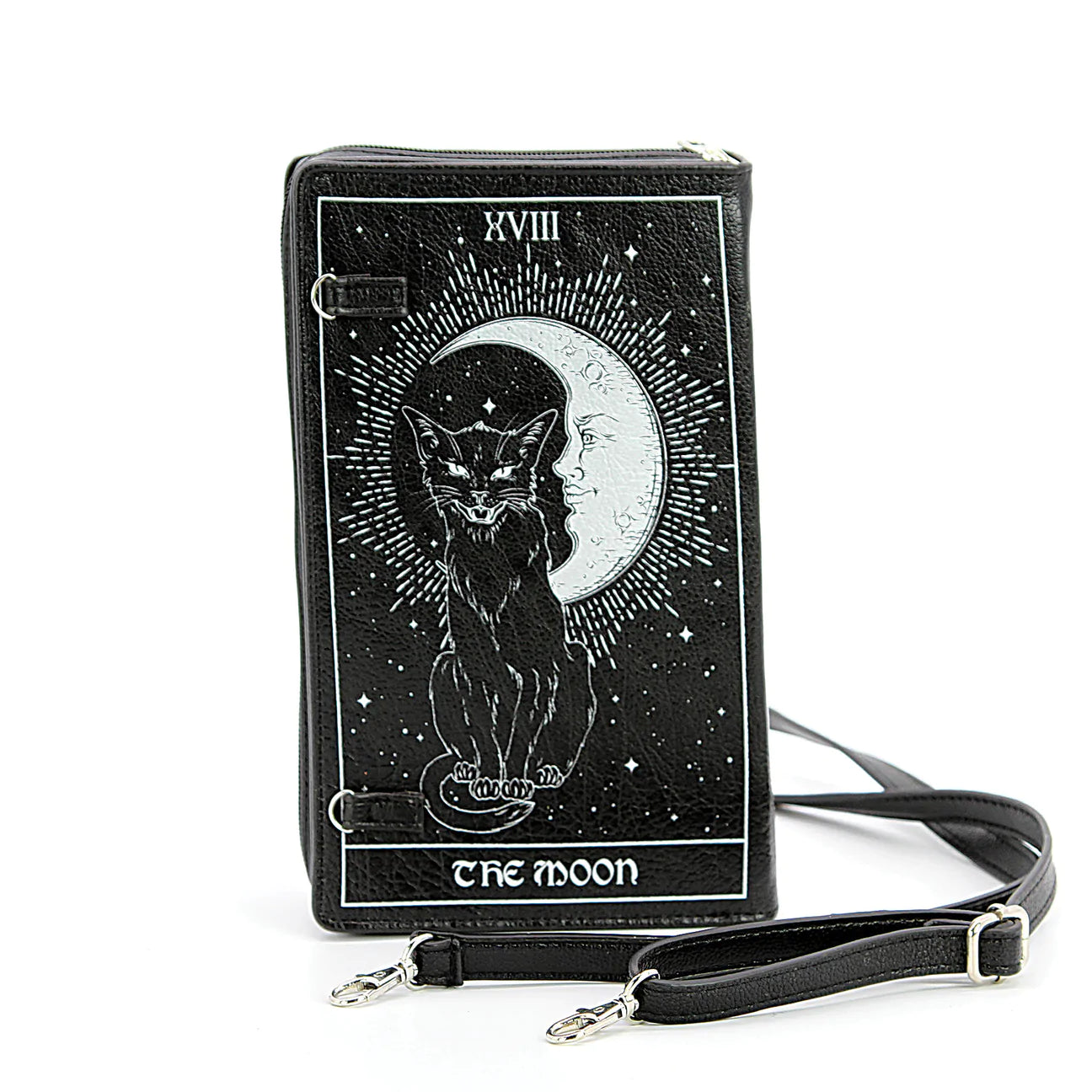 Tarot Card Book Clutch & Crossbody Purse Black