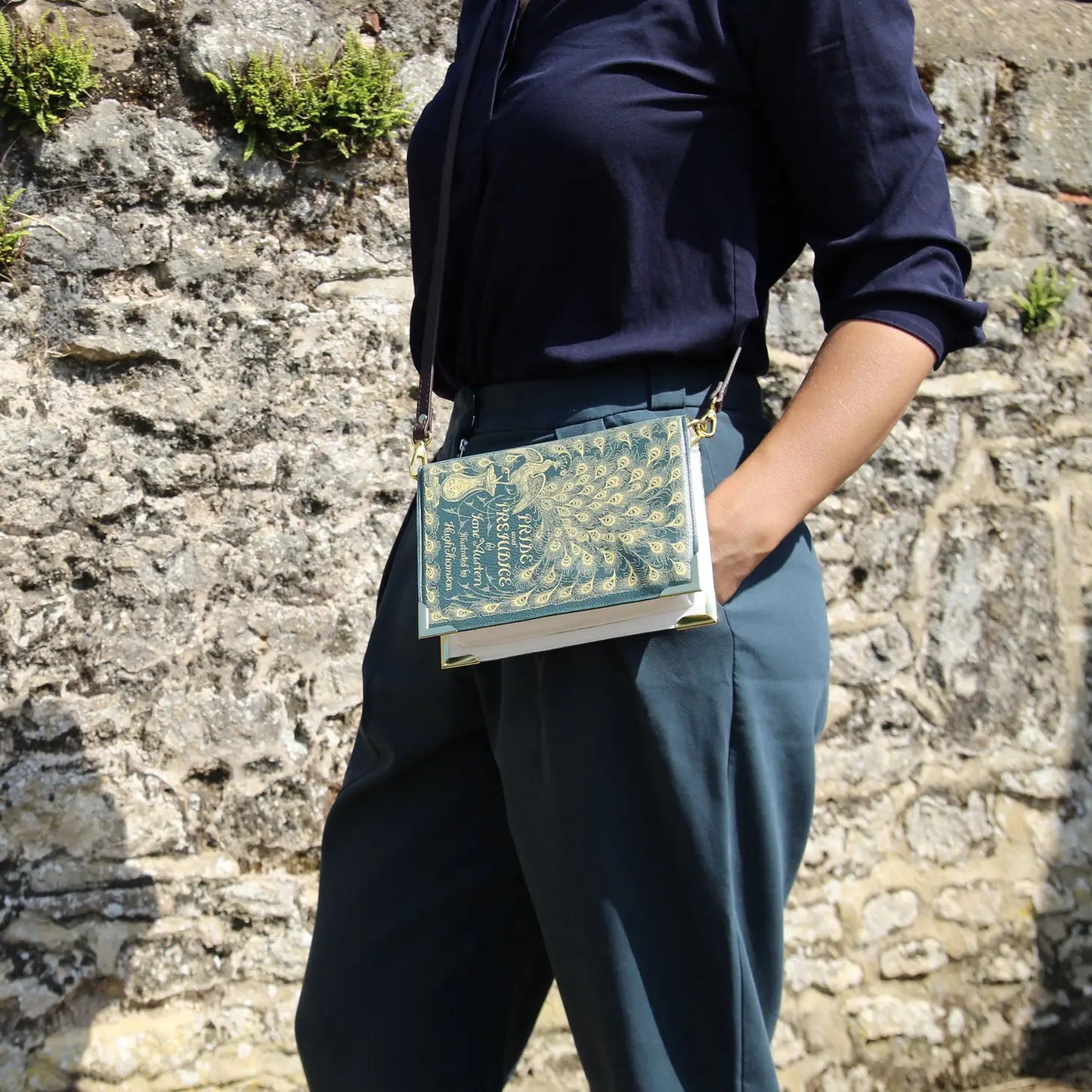 Well Read Pride And Prejudice Green Book Crossbody Purse Large Bag