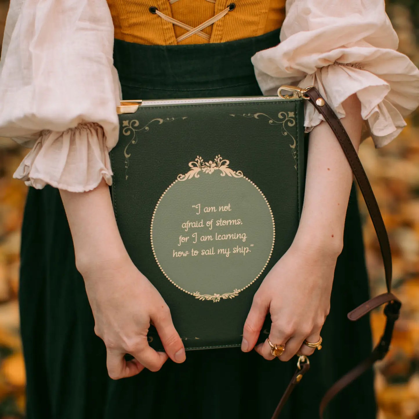 Well Read Little Women Green Book Crossbody Purse Small Bag