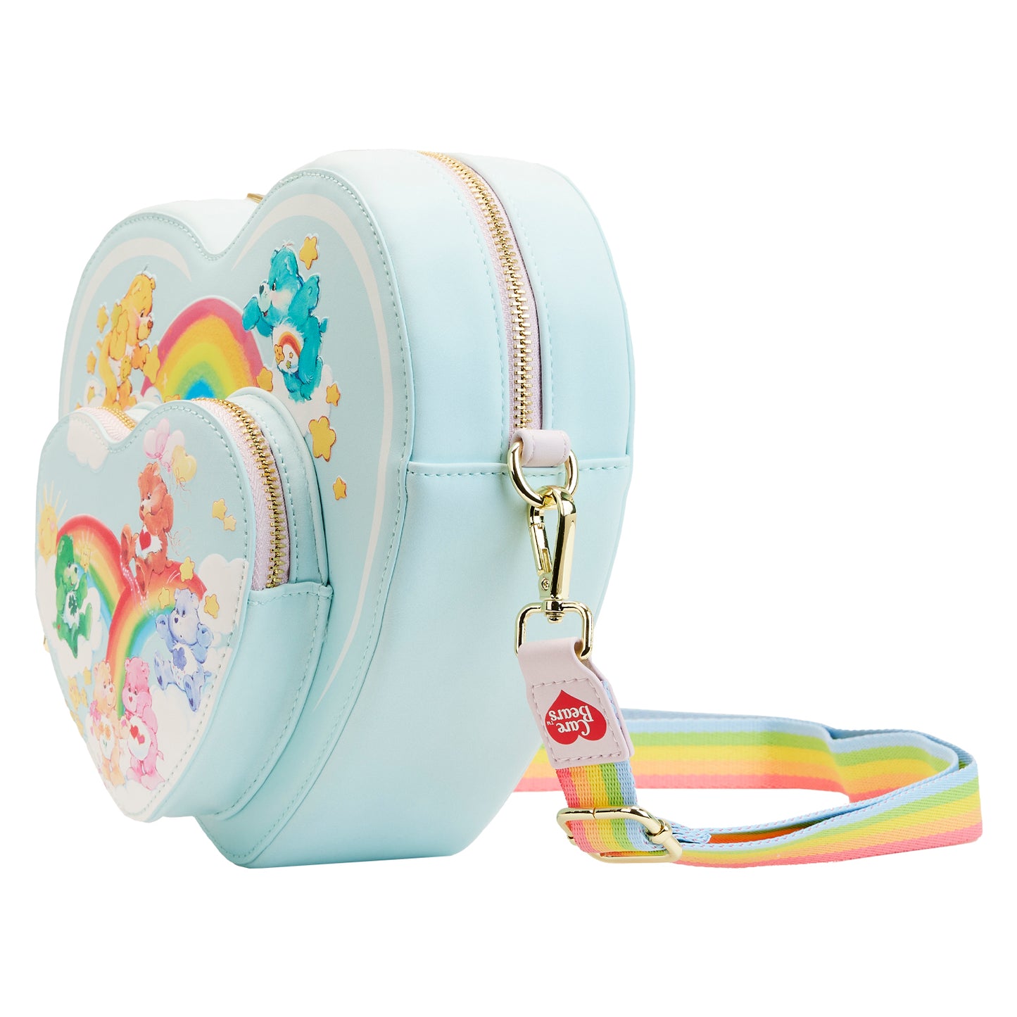Loungefly Care Bears Heart Cloud Party Rainbow Strap Crossbody Purse