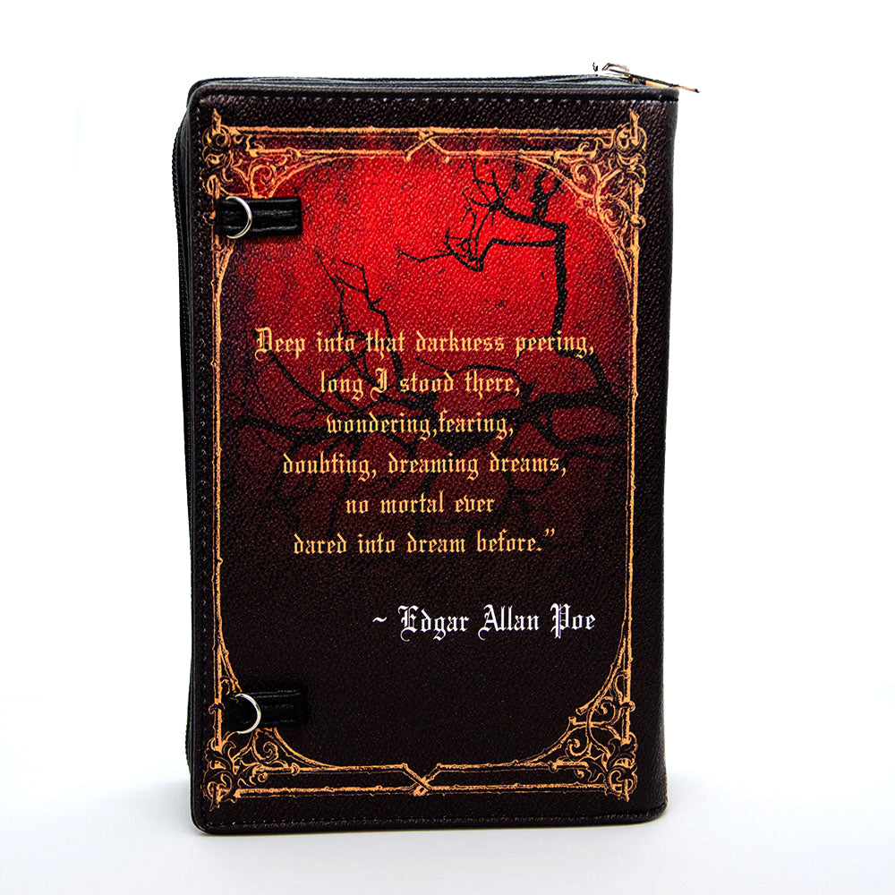The Raven by: Edgar Allen Poe Clutch & Crossbody Black