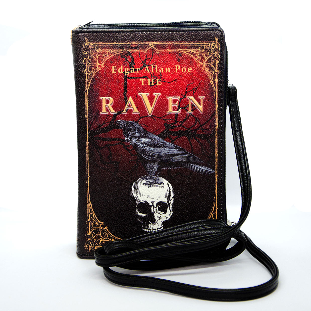 The Raven by: Edgar Allen Poe Clutch & Crossbody Black