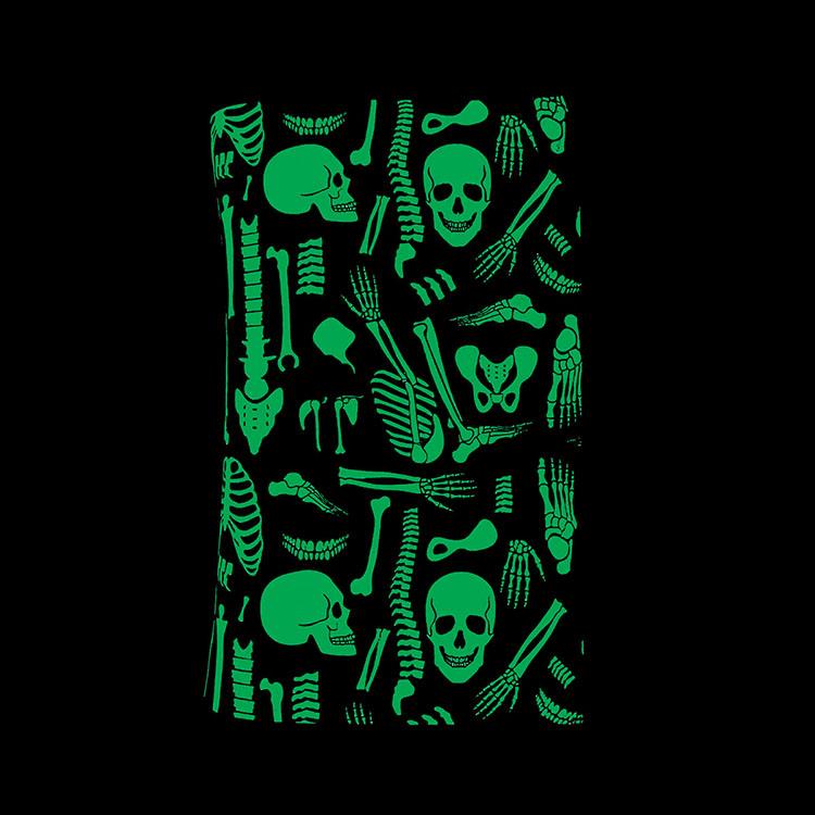 Glow In The Dark Skeleton Parts Wallet With Wrist Strap