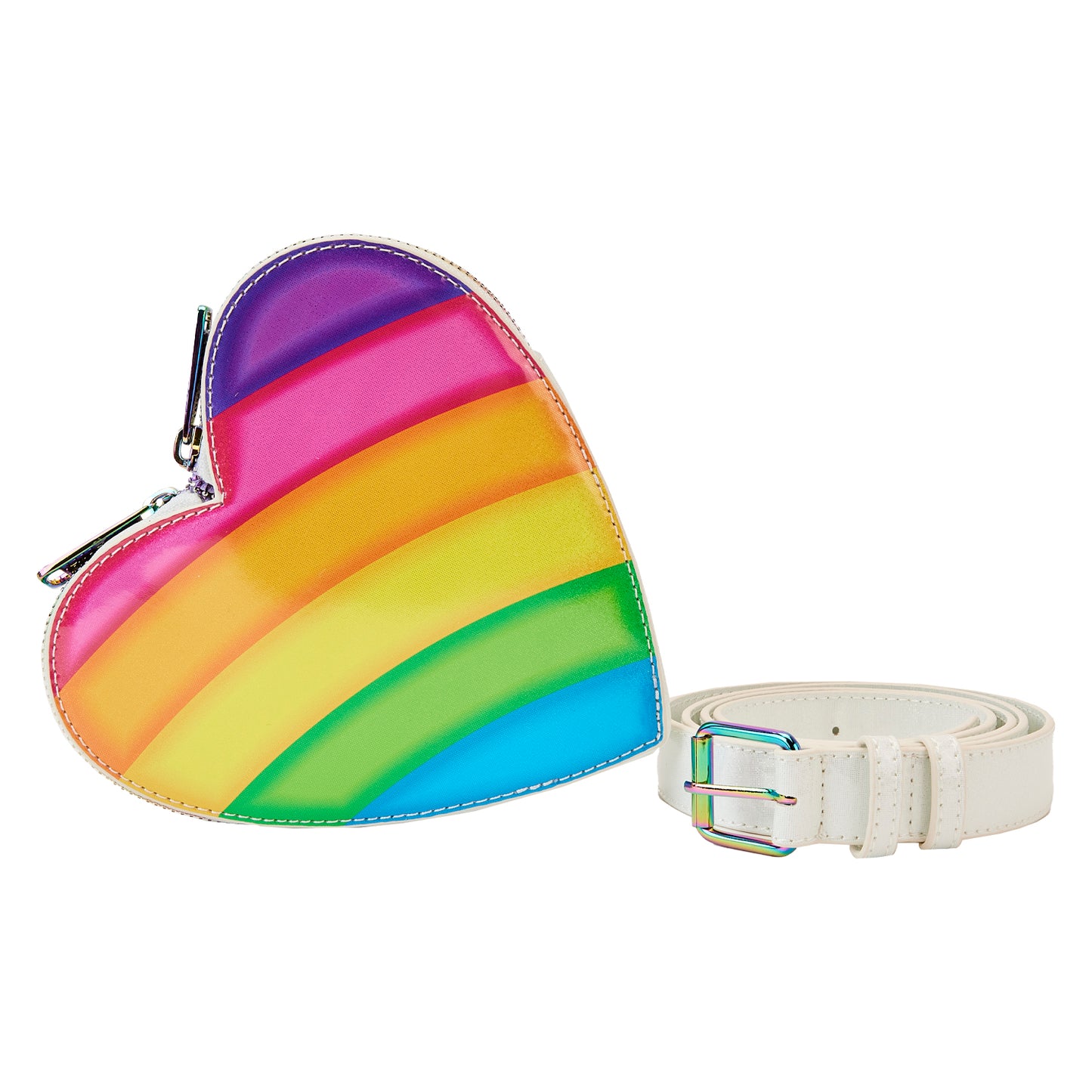 Loungefly Lisa Frank Logo Heart Detachable Rainbow Bag Mini Backpack