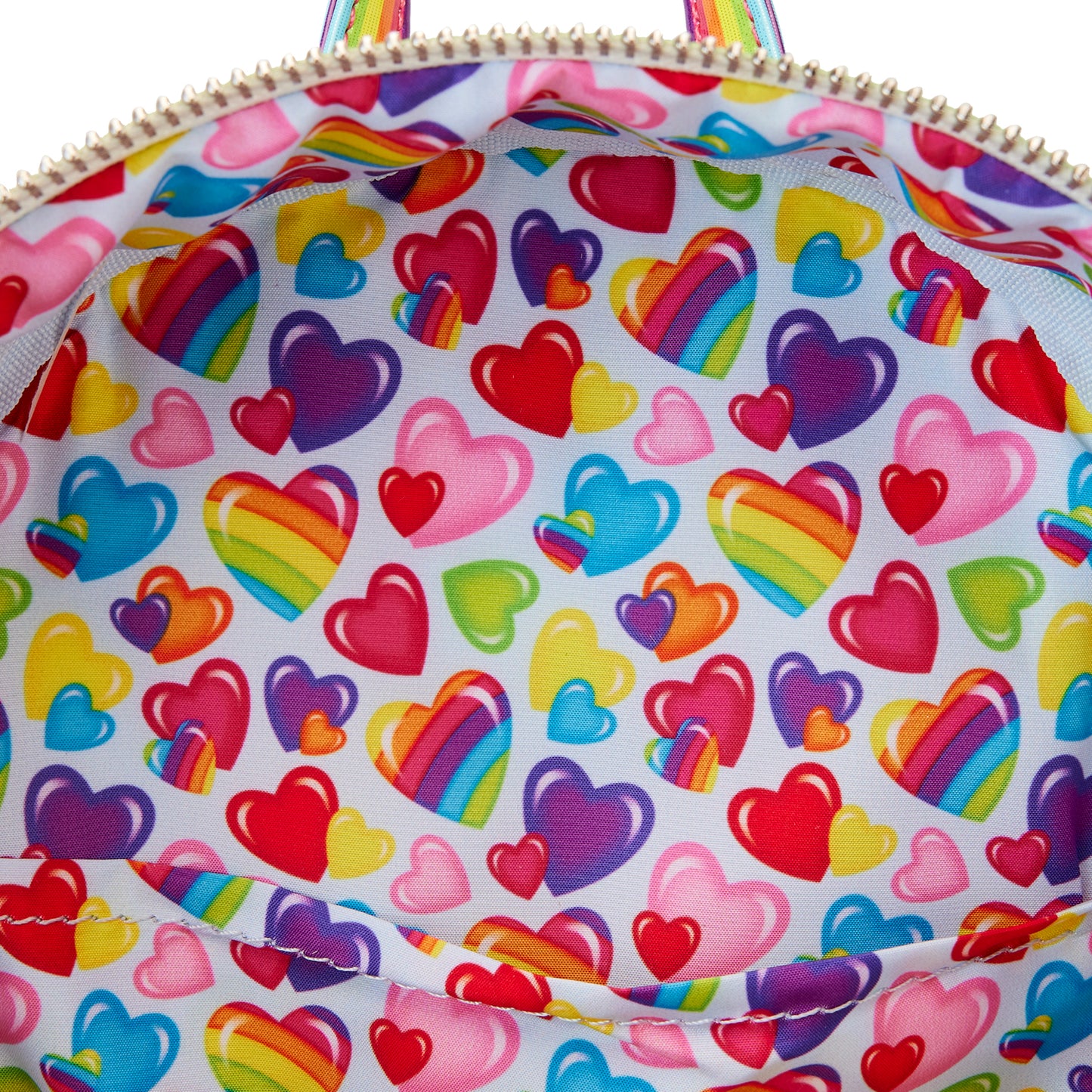 Loungefly Lisa Frank Logo Heart Detachable Rainbow Bag Mini Backpack