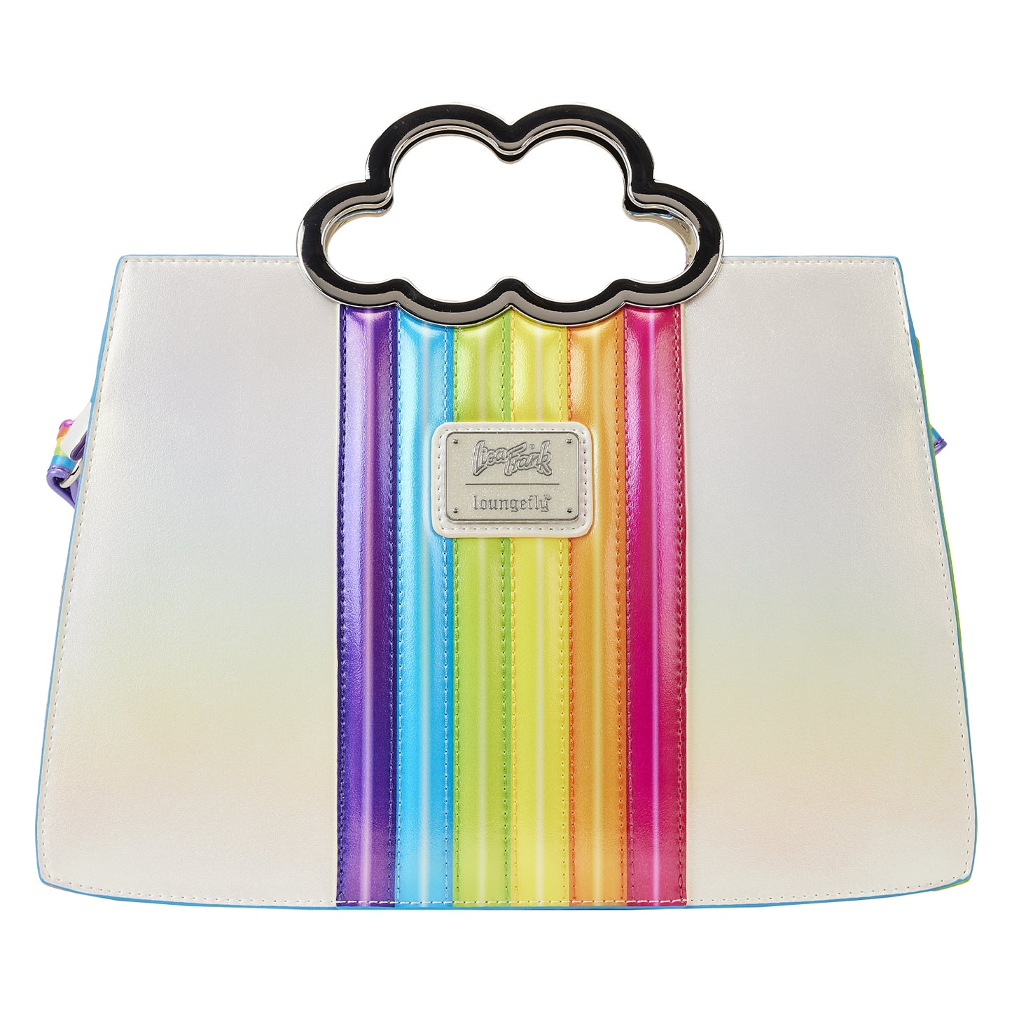 Loungefly Lisa Frank Rainbow Cloud Handle Chain Strap Crossbody Purse