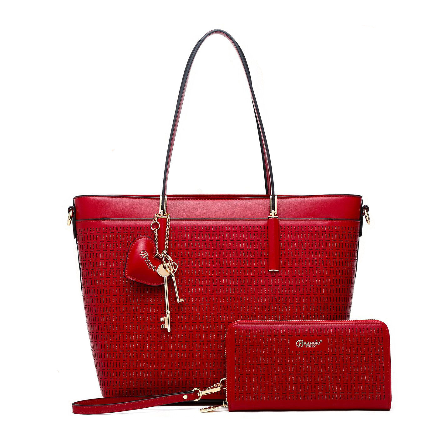 Sacred Love Crystal Large Tote Handbag Red