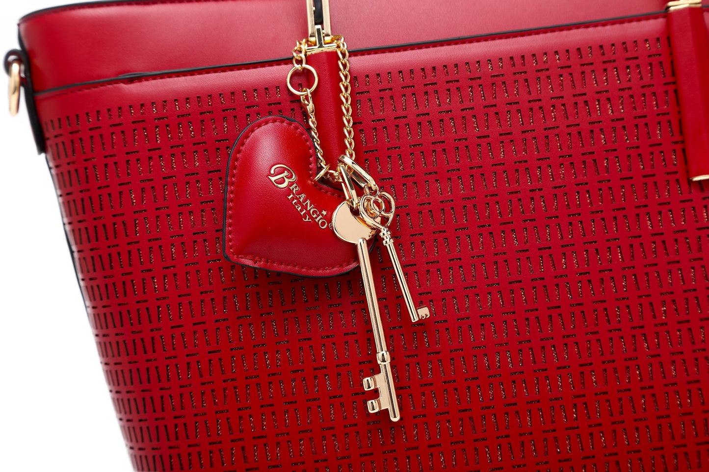Sacred Love Crystal Large Tote Handbag Red