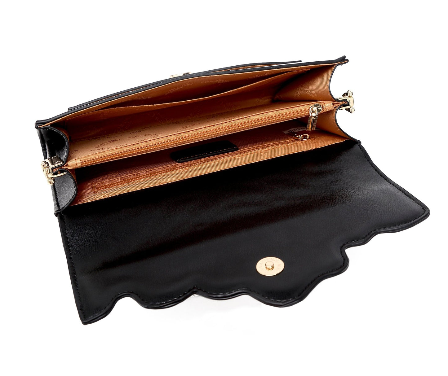 Rosette Crystal Small Evening Handbag Black