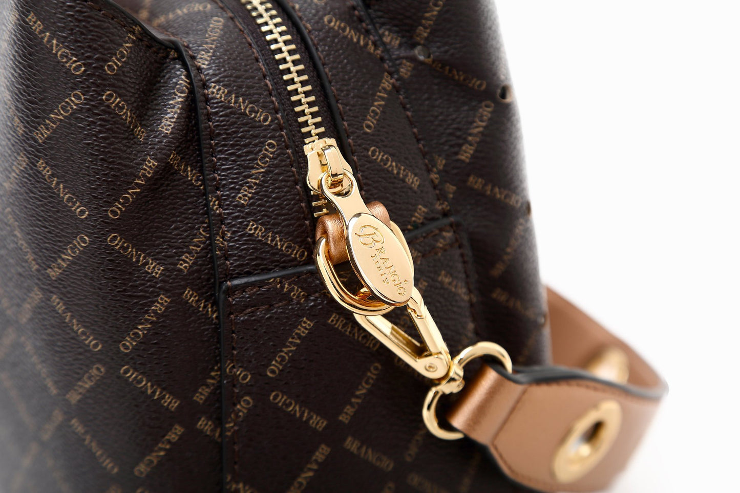 Iconic Boss Small Crossbody Satchel Handbag Brown