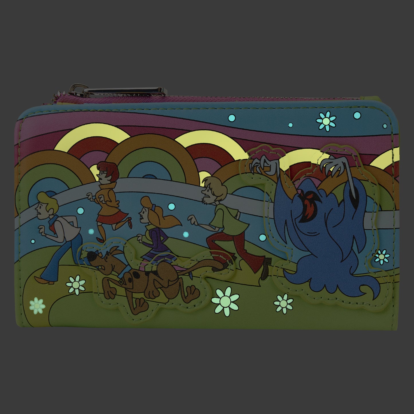 Loungefly Scooby Doo Psychedelic Monster Chase GITD Flap Wallet