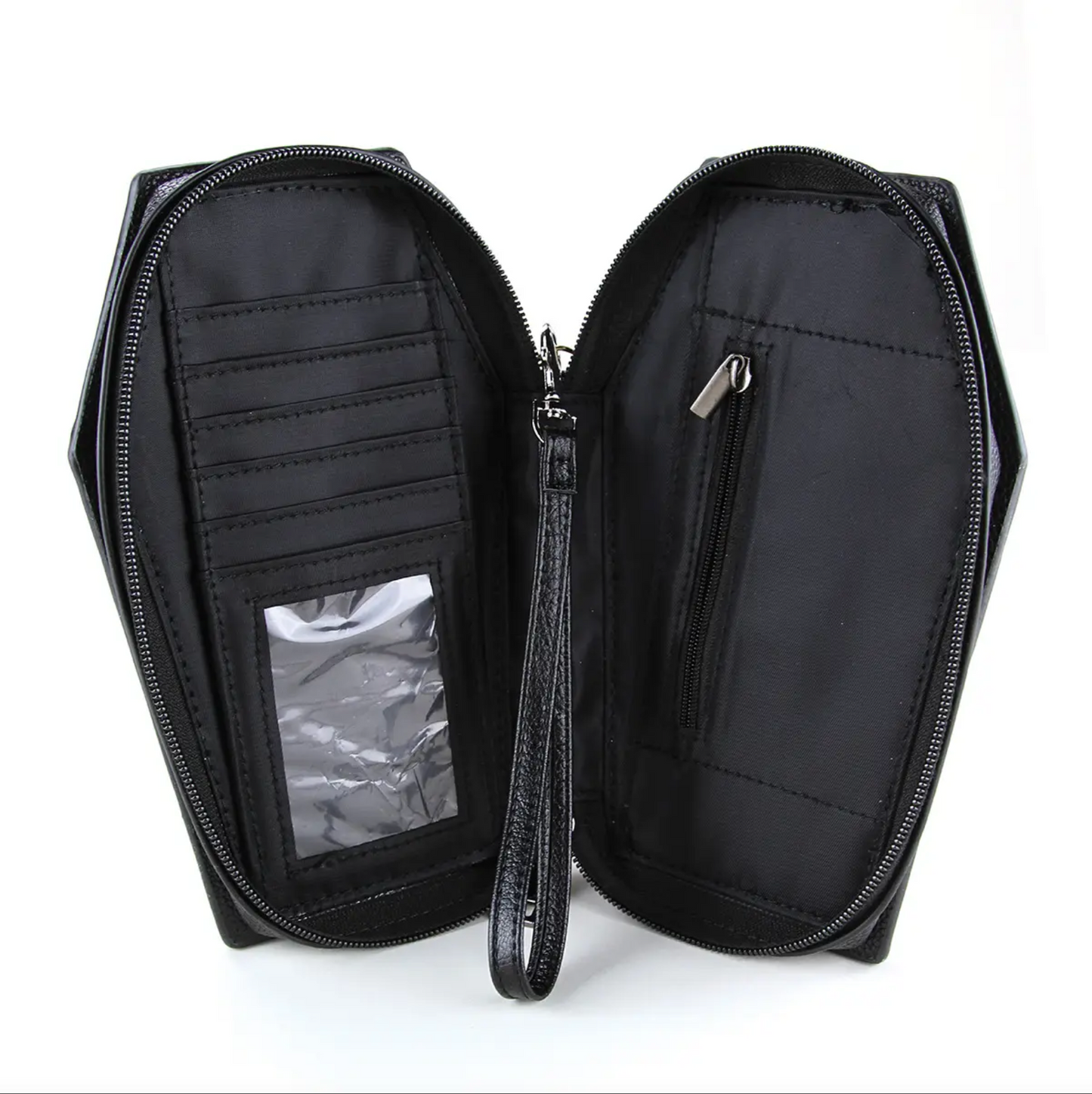 Sugar Skull Coffin Wallet With Wrist Strap