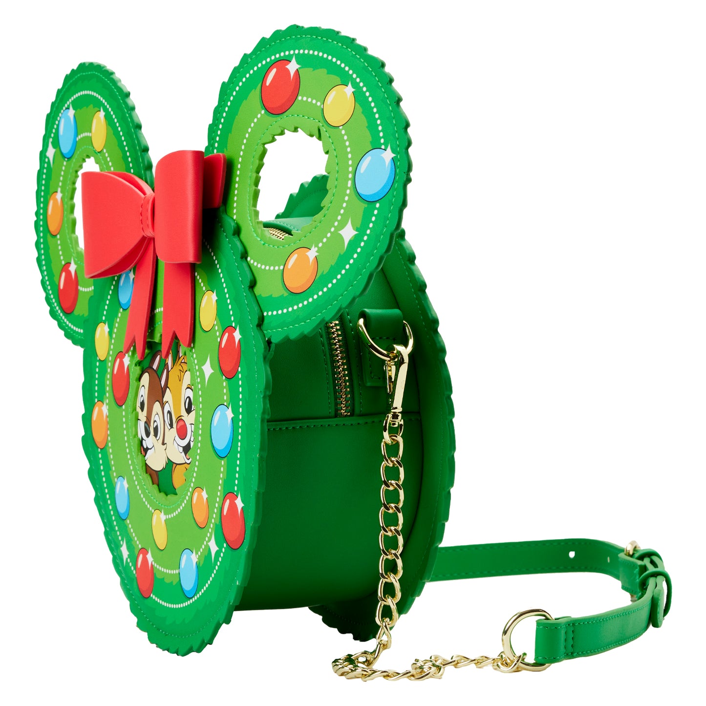 Loungefly Disney Chip And Dale Figural Wreath Crossbody Bag