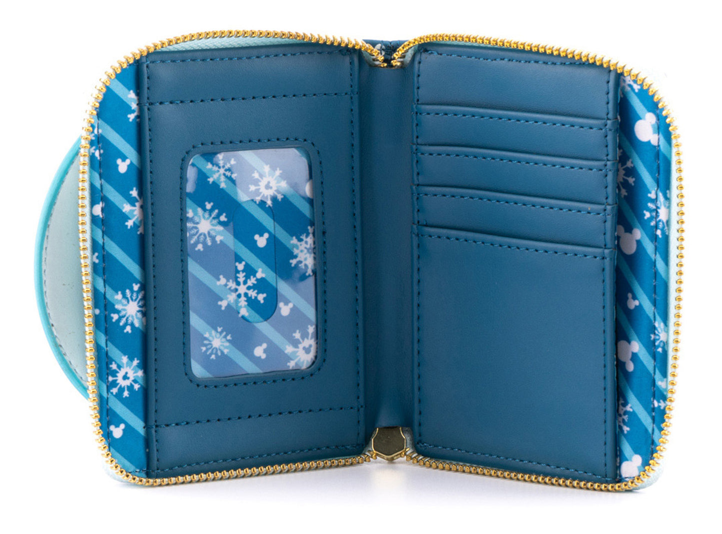 Loungefly Disney Snowman Mickey And Minnie Snow Globe Zip-around Wallet