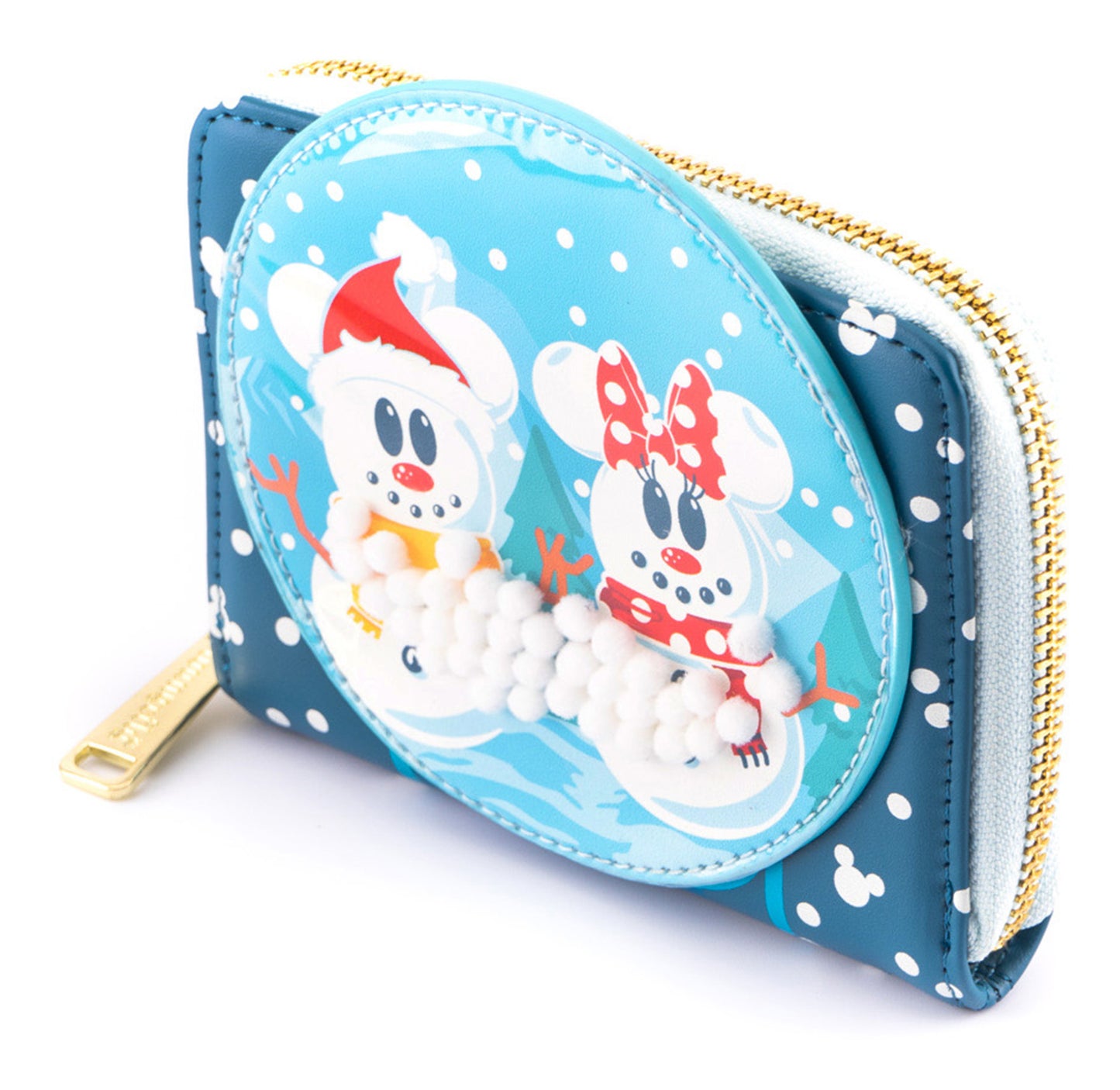 Loungefly Disney Snowman Mickey And Minnie Snow Globe Zip-around Wallet