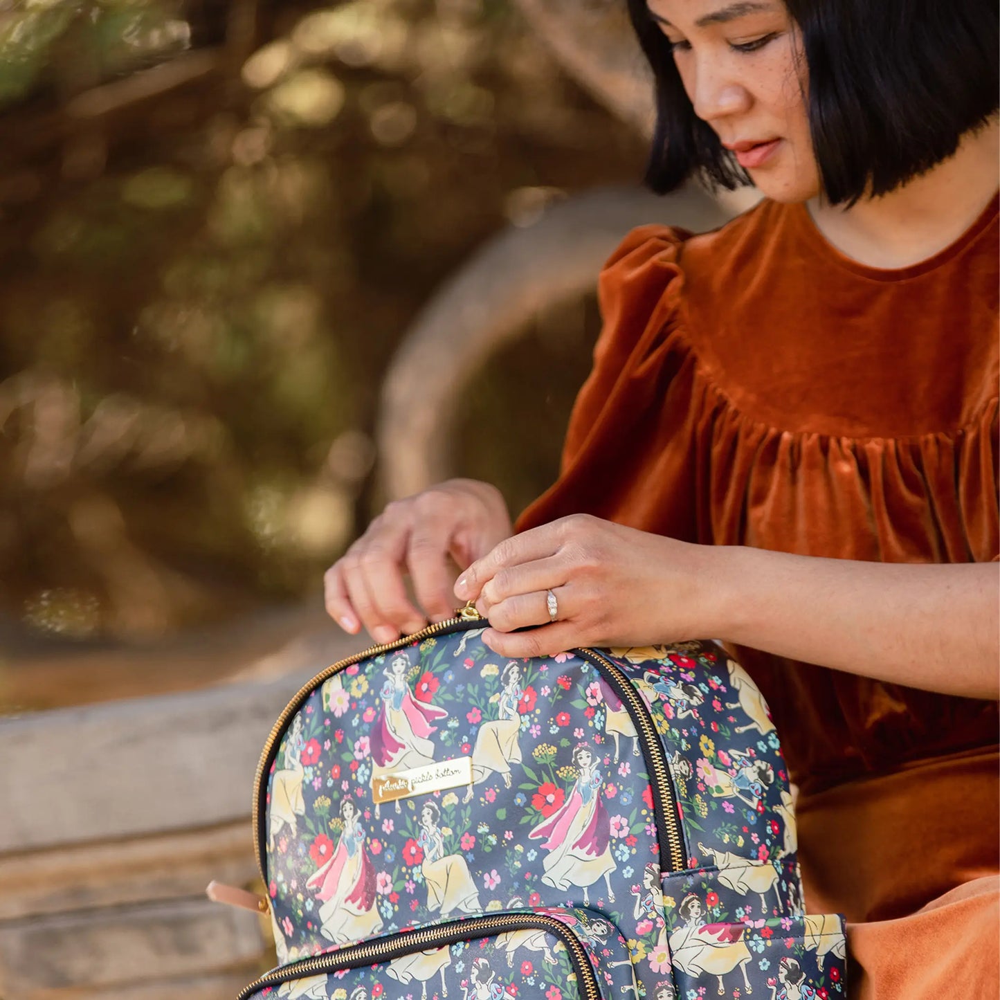 Petunia Pickle Bottom District Backpack Disney Snow White's Enchanted Forest Diaper Bag