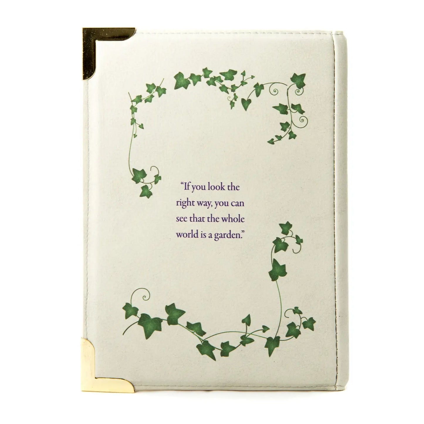 Well Read The Secret Garden Grey Book Crossbody Purse Small Bag