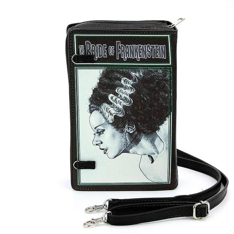 Bride Of Frankenstein Book Clutch & Crossbody Purse Black