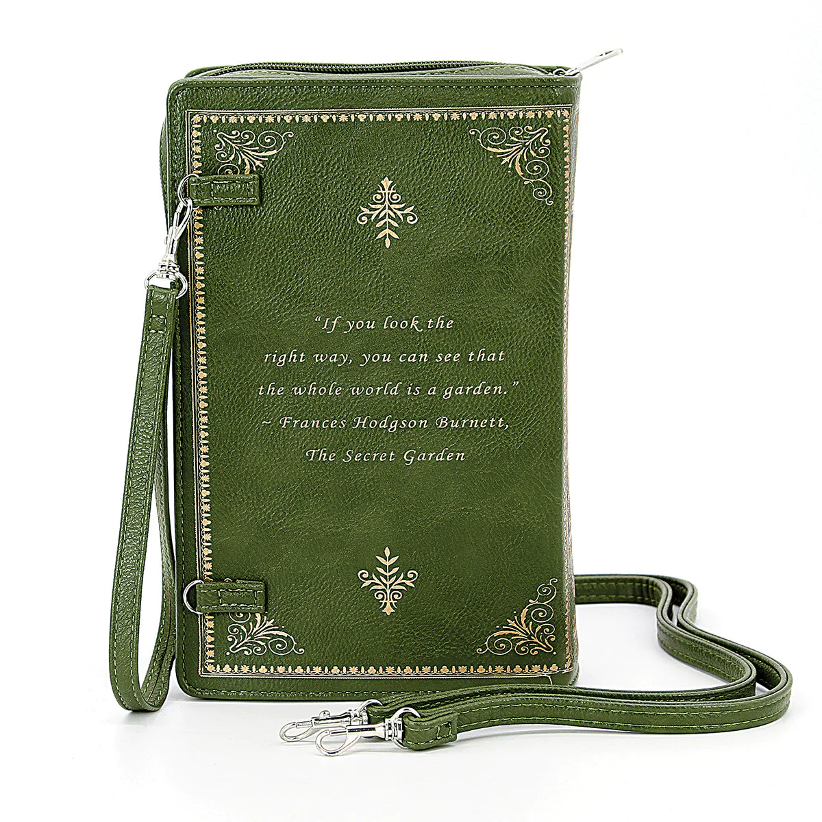 The Secret Garden Book Clutch & Crossbody Purse Green