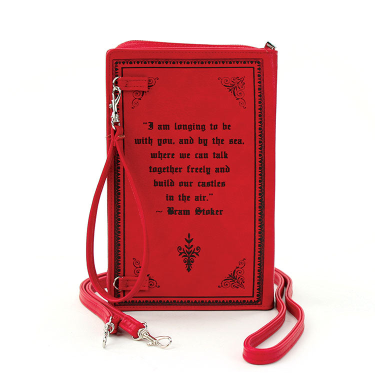 Dracula By: Bram Stoker Book Clutch & Crossbody Purse Red